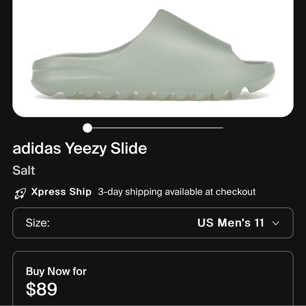 Adidas Yeezy Slide Salt, Like New very lightly used. Men’s Sz 11 with Box